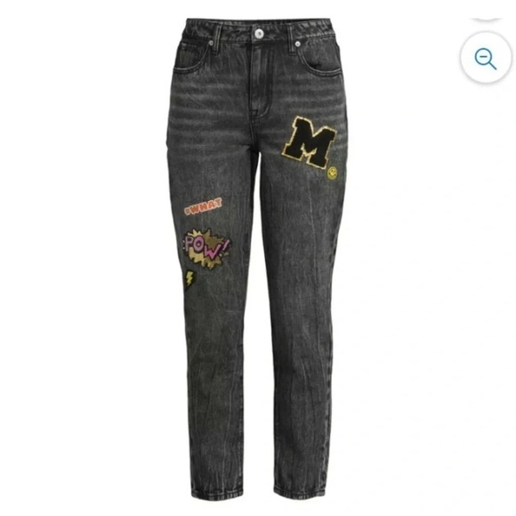 NWT No Boundaries Juniors' Super High Rise Mom Black acid wash Jeans Size 17 - Picture 1 of 15